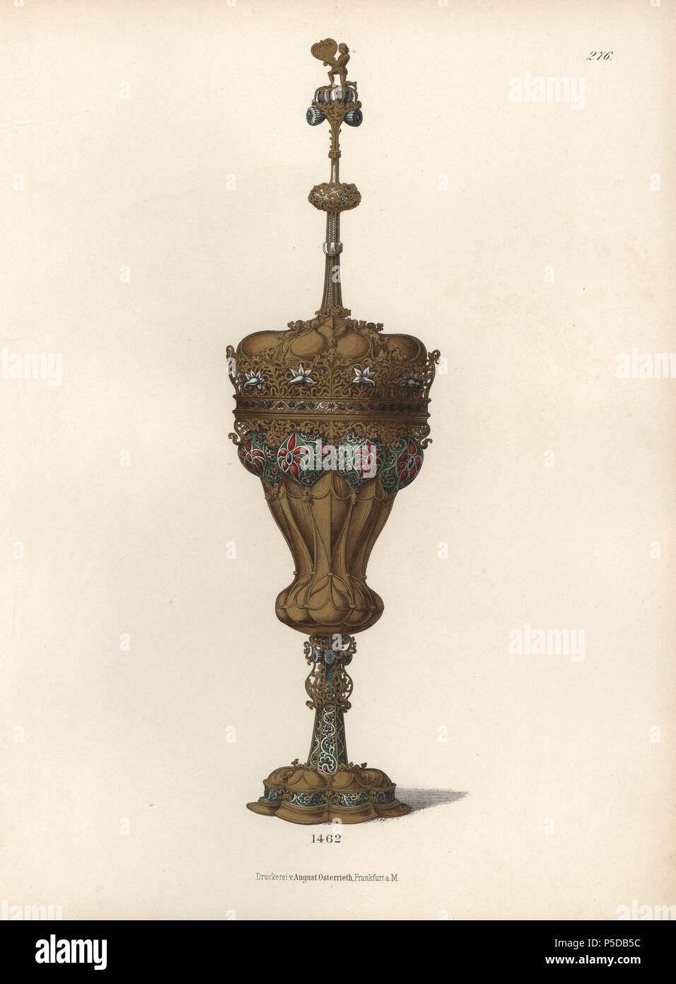 Goblet In Gold Plated Silver And Enamel From The Mid 15th Century From Vienna New Town Chromolithograph From Hefner Alteneck S Costumes Artworks And Appliances From The Early Middle Ages To The End Of The