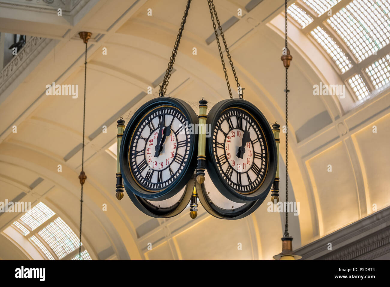 Clock of the Retiro train station - Buenos Aires, Argentina Stock Photo