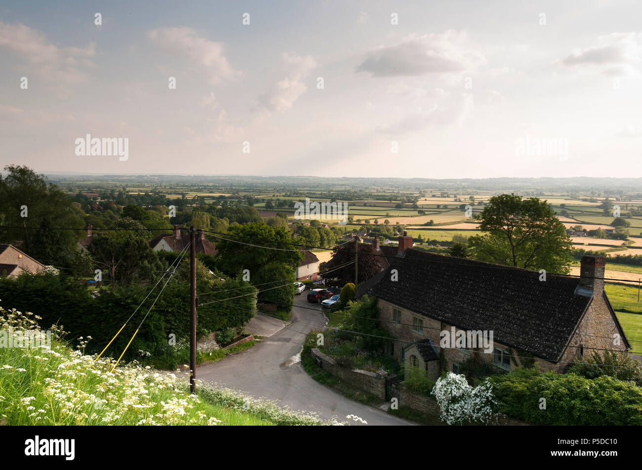 View of houses and fields somewhere in rural Dorset, UK Stock Photo Alamy