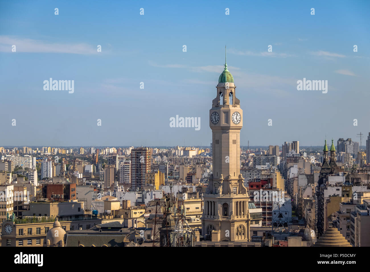 Buenos Aires City Legislature Tower and downtown aerial view - Buenos Aires, Argentina Stock Photo
