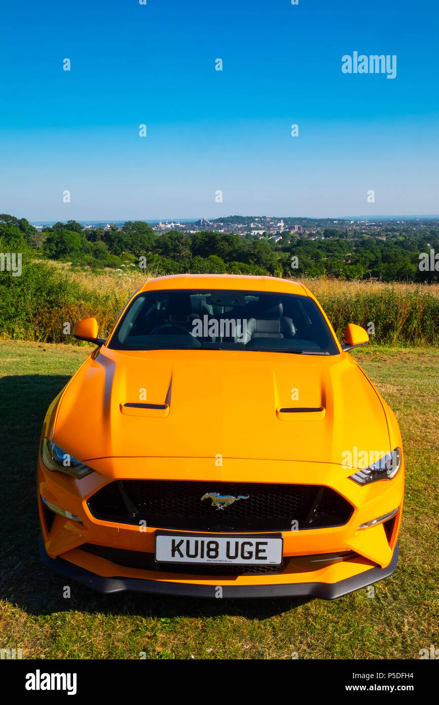 A Ford Mustang 5 litre V8 GT Fastback Auto Stock Photo