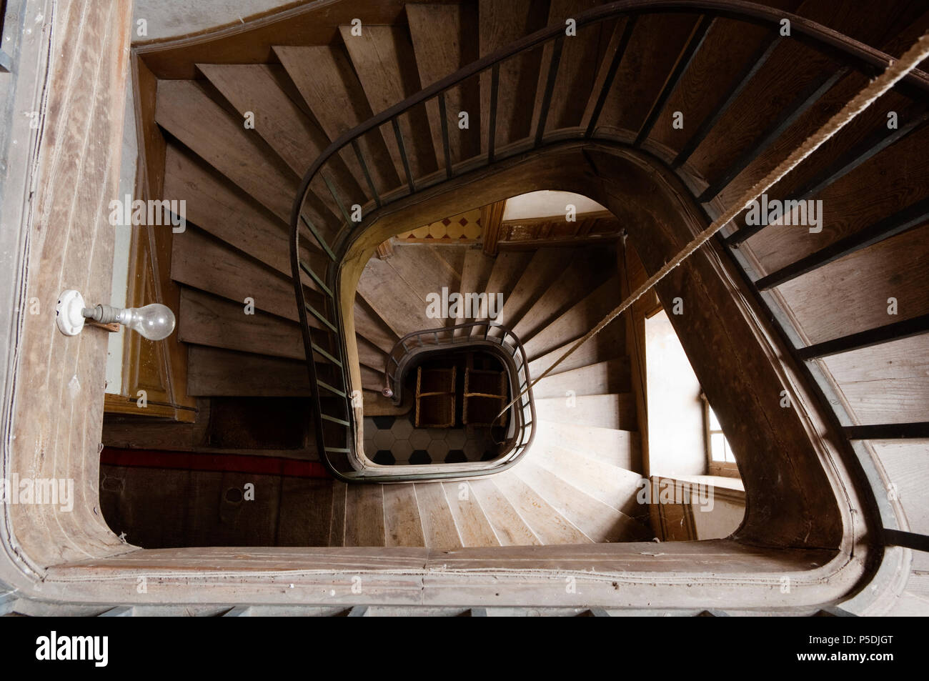 View above spiral staircase Stock Photo