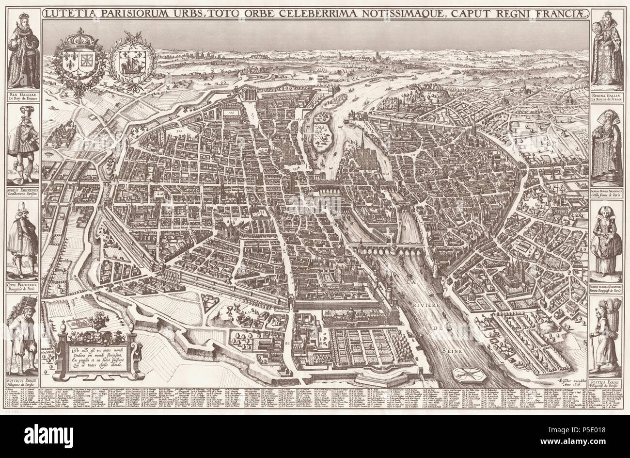 Lutetia Parisorum urbs, toto orbe celeberrima notissimaque, caput regni Franciae. Map of the city of Paris. Scale: ca. 1:2.000. 1618.    Claes Janszoon Visscher II  (1587–1652)     Alternative names Claes Jansz. Visscher (II), Claes Janszoon Visscher, Joannes Piscator, Nicolas Jansz. Visscher (II), Nicolas Joannis Visscher (II)  Description Dutch publisher, printmaker and draughtsman  Date of birth/death 1587 19 June 1652  Location of birth/death Amsterdam Amsterdam  Work period between circa 1601 and circa 1652  Work location Amsterdam  Authority control  : Q1094674 VIAF: 19860086 ISNI: 0000  Stock Photo