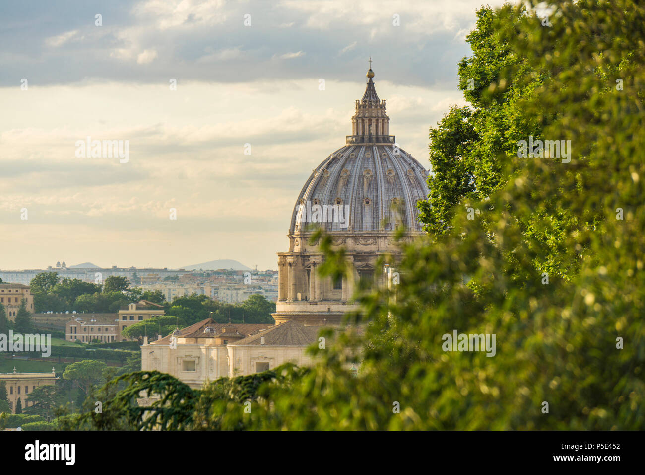 View of St Peter's basilica dome in Rome, Italy Stock Photo - Alamy