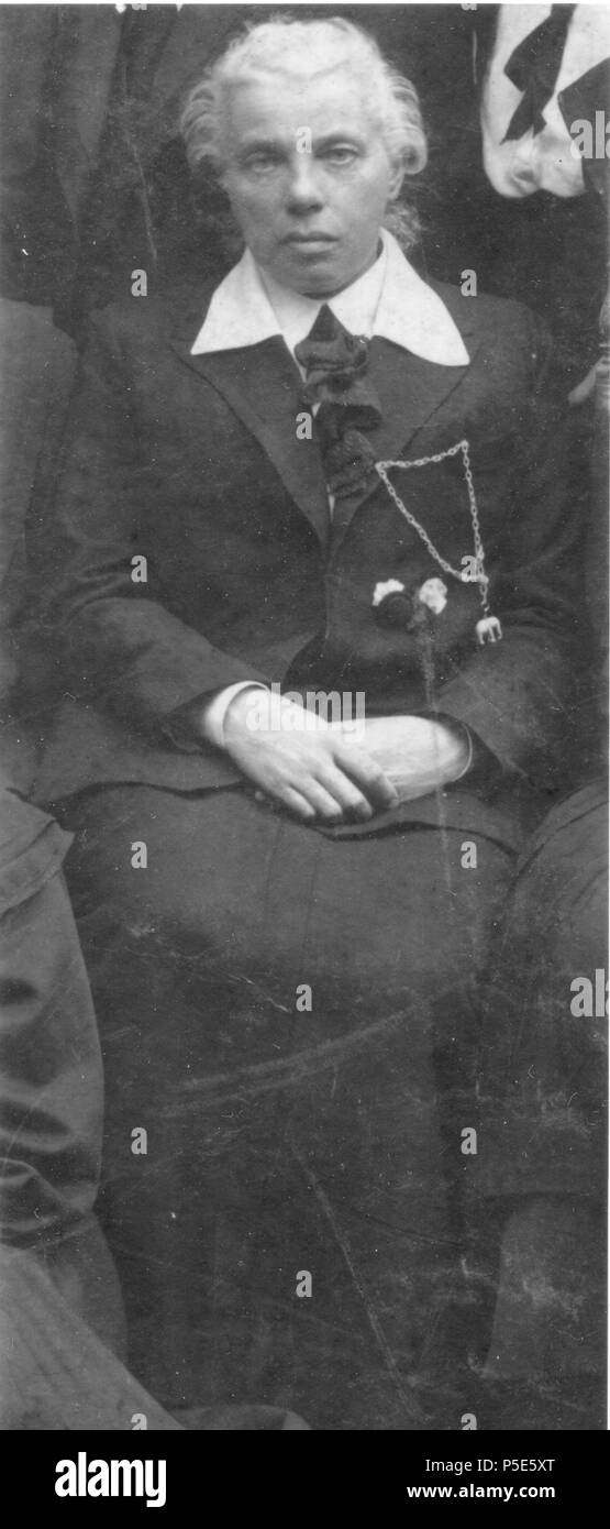 N/A. English: Alexandra Alferova, director of Moscow gymnasium of her name, victim of bolshevik's Red Terror in September 12, 1919 . 1916. Unknown 83 Alferova AS Stock Photo