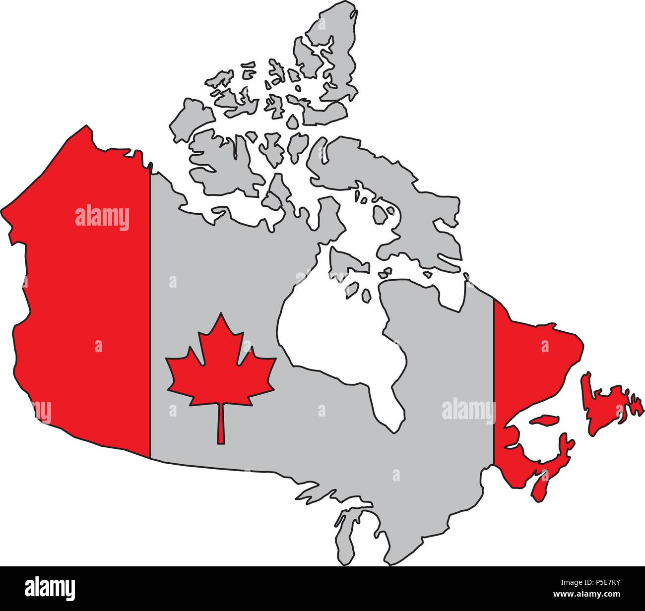 canada day and flag in map country vector illustration Stock Vector ...