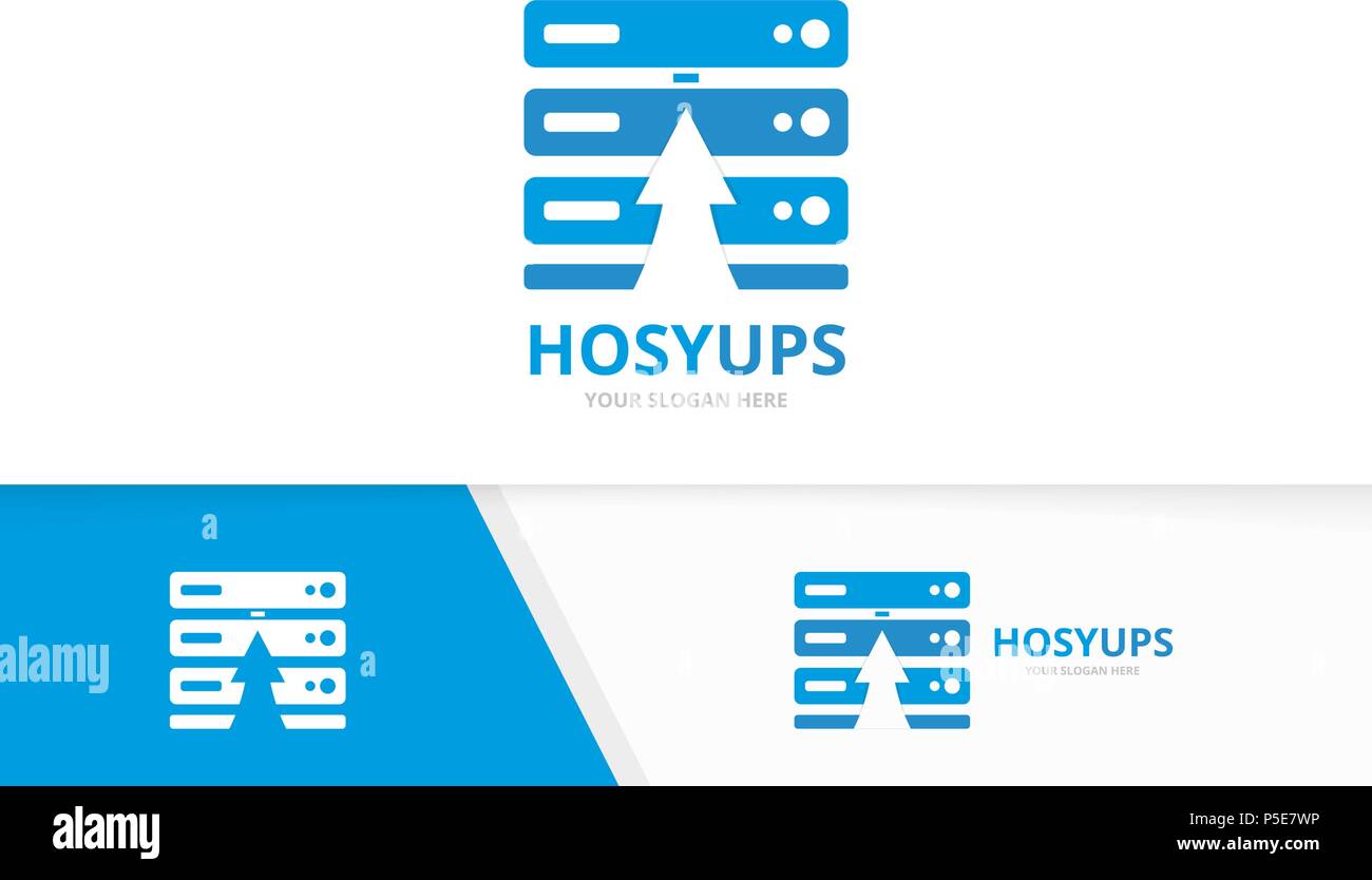 Vector host and arrow up logo combination. Server and growth symbol or ...