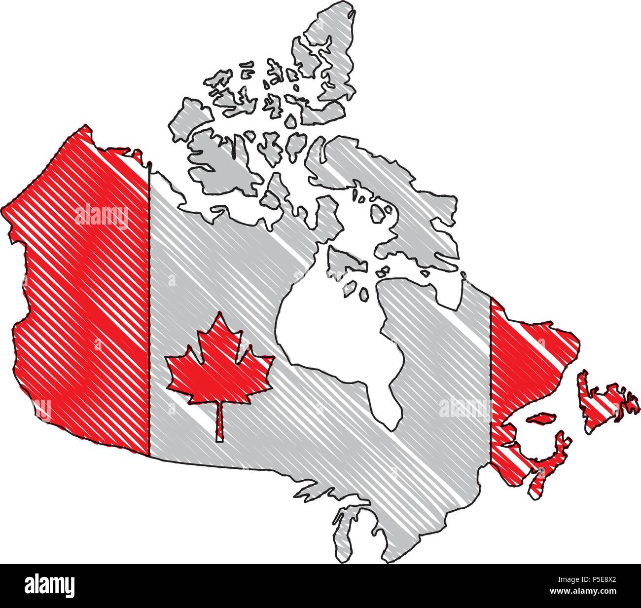 canadian map with flag vector illustration design Stock Vector Image ...