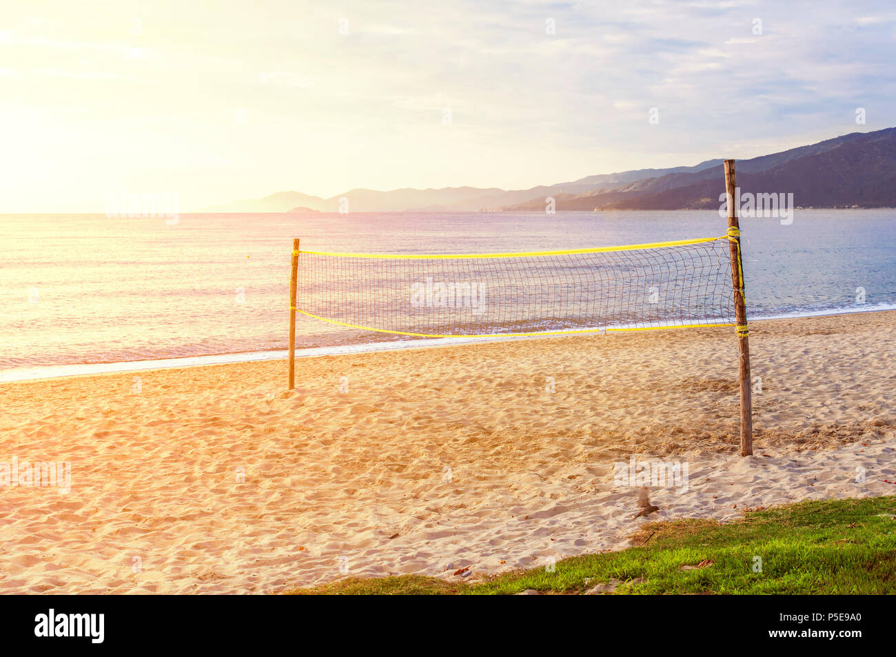 Beach Volley Court With Sea Background Stock Photo Alamy