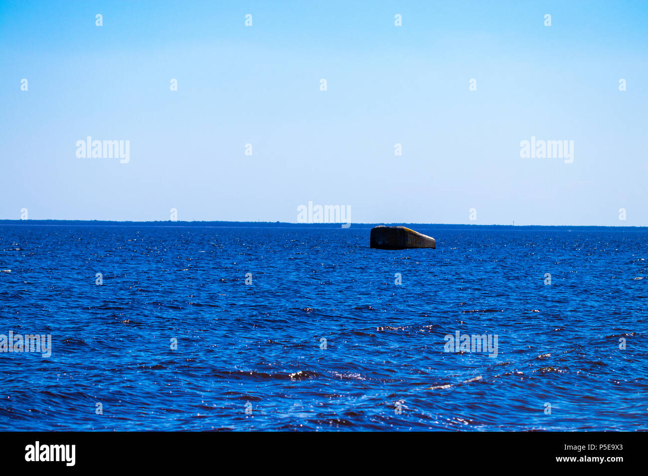blue sea and sky background - view over Stock Photo - Alamy