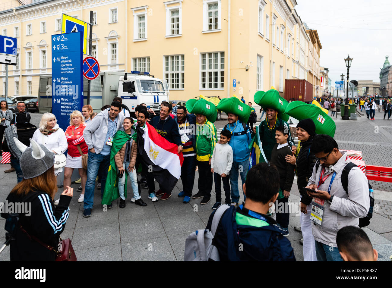 Fans gather in Russia during the 2018 FIFA World Cup Stock Photo