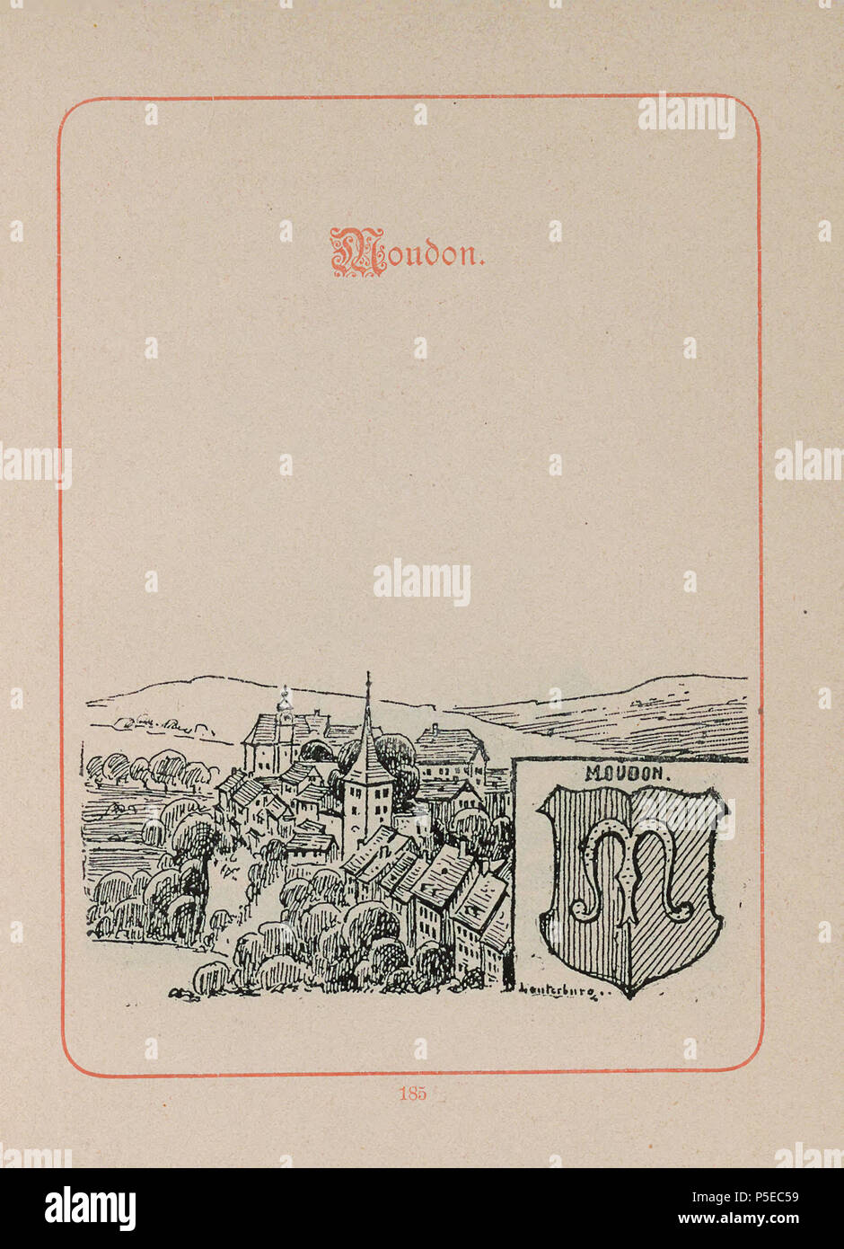 N/A. Deutsch: '200 Schweizer Bilder', Moudon . circa 1890. Lauterburg, Emil 314 CH-NB-200 Schweizer Bilder-nbdig-18634-page375 Stock Photo