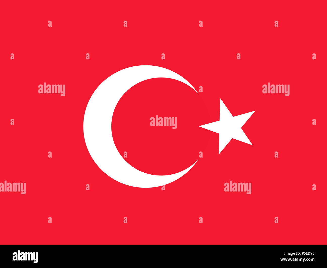 Official national flag of Turkey Stock Photo