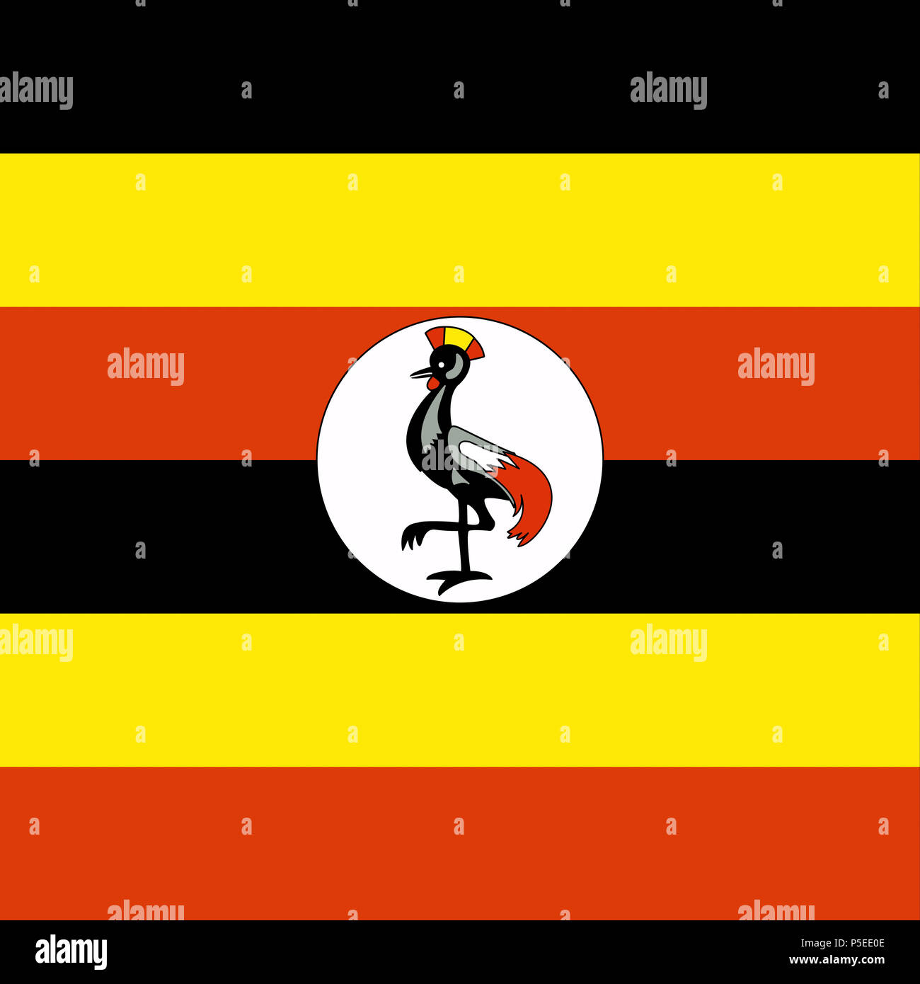 Official National Flag Of Uganda Stock Photo Alamy
