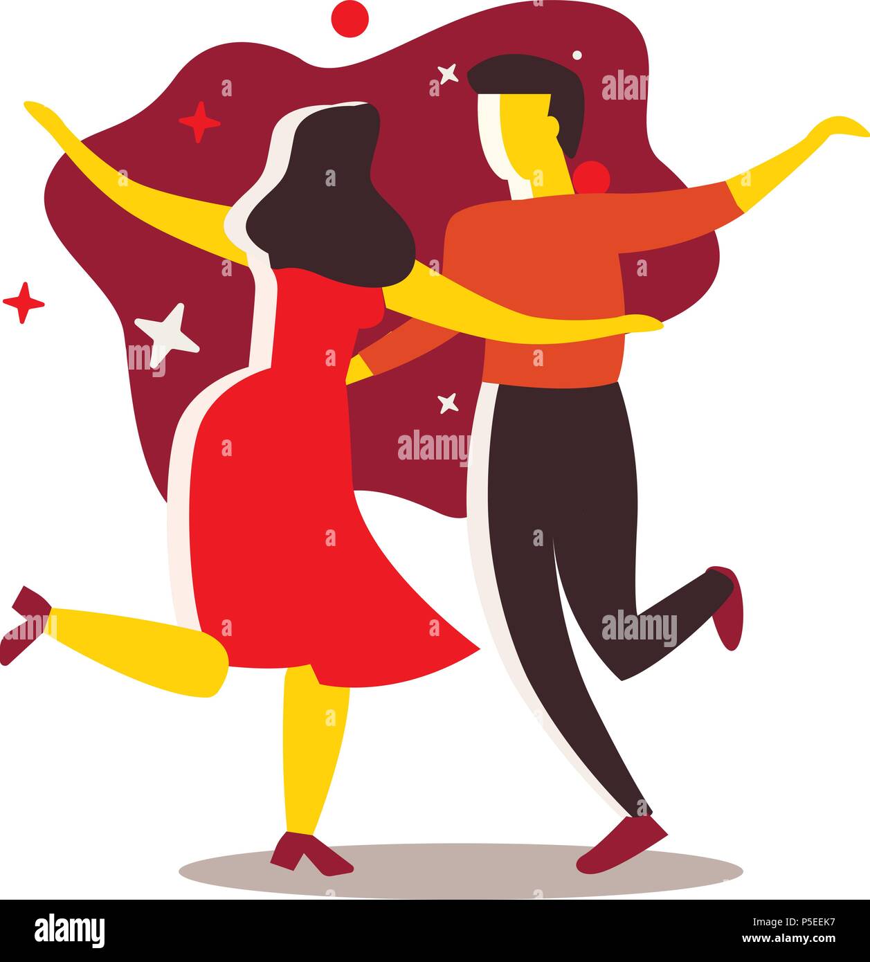 Couple dancing. Dance party concept. Cartoon vector illustration Stock  Vector Image & Art - Alamy
