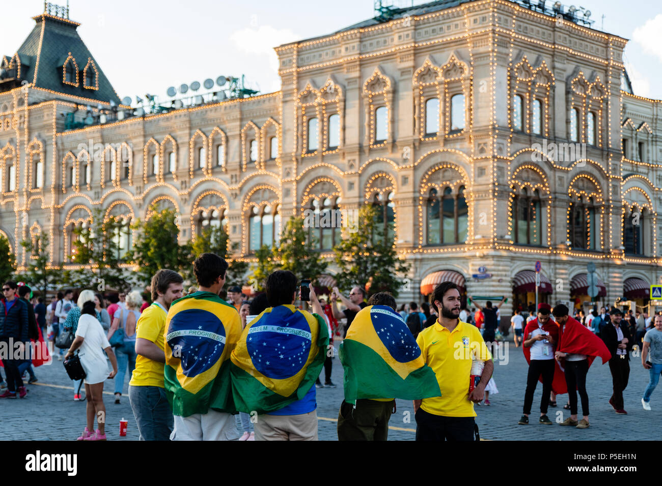 Fans gather in Russia during the 2018 FIFA World Cup Stock Photo