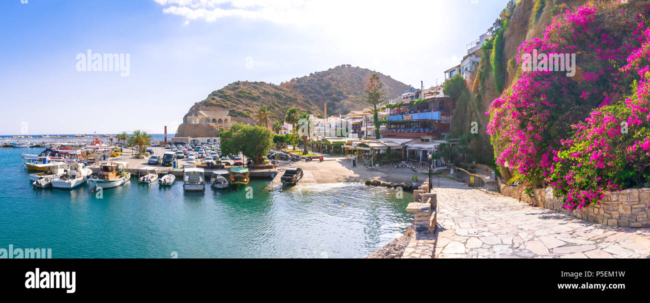 The picturesque village of Agia Galini at the South Crete, Greece Stock Photo