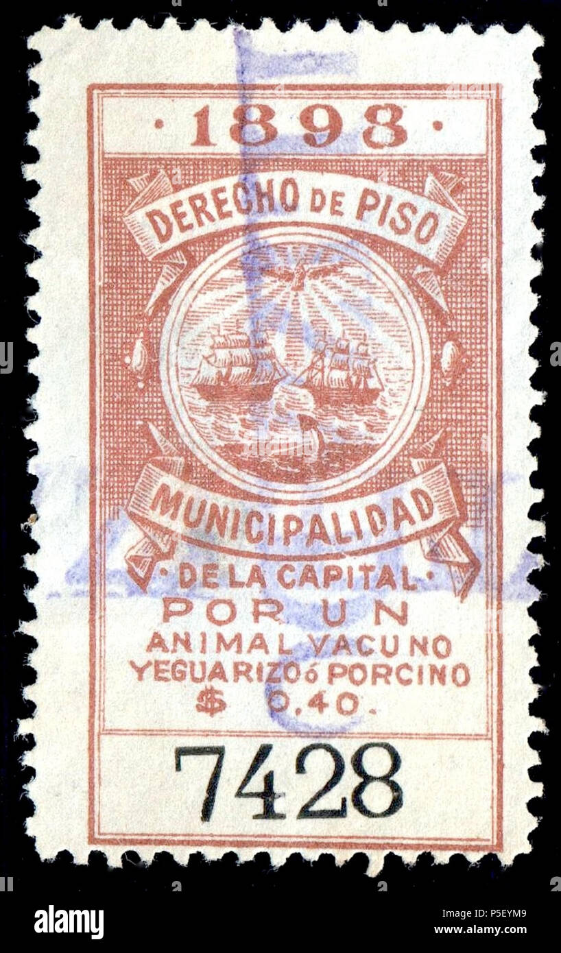 N/A. English: Argentina Buenos Aires municipal area rights 40c revenue, 1898. Used. Catalogue: Forbin 16 . 1898. Government of Argentina 248 Buenos Aires 1898 Area rights revenue Forbin 16 Stock Photo