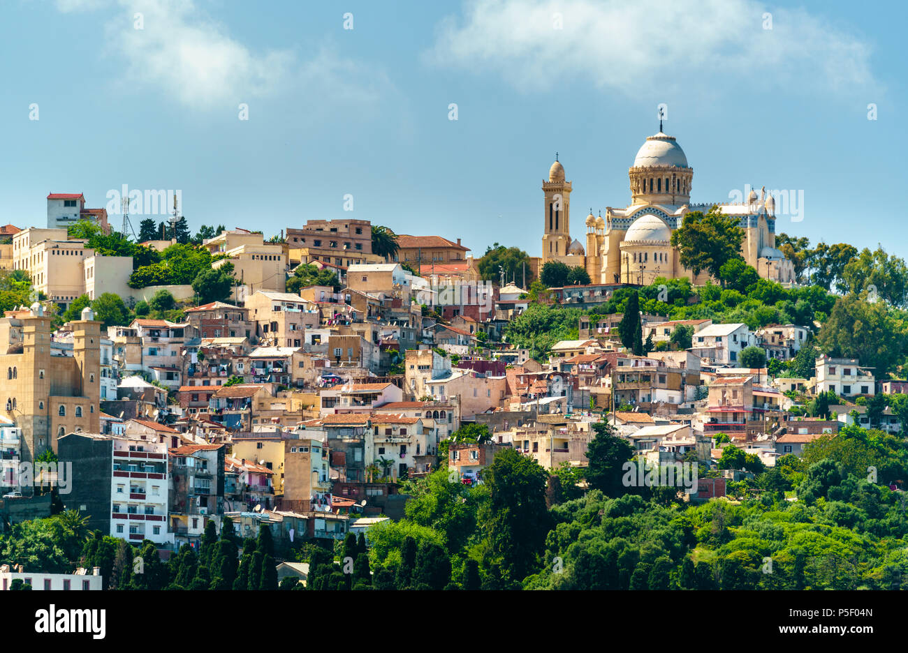 View of Notre Dame d'Afrique, a Roman Catholic basilica in Algiers, the capital of Algeria Stock Photo