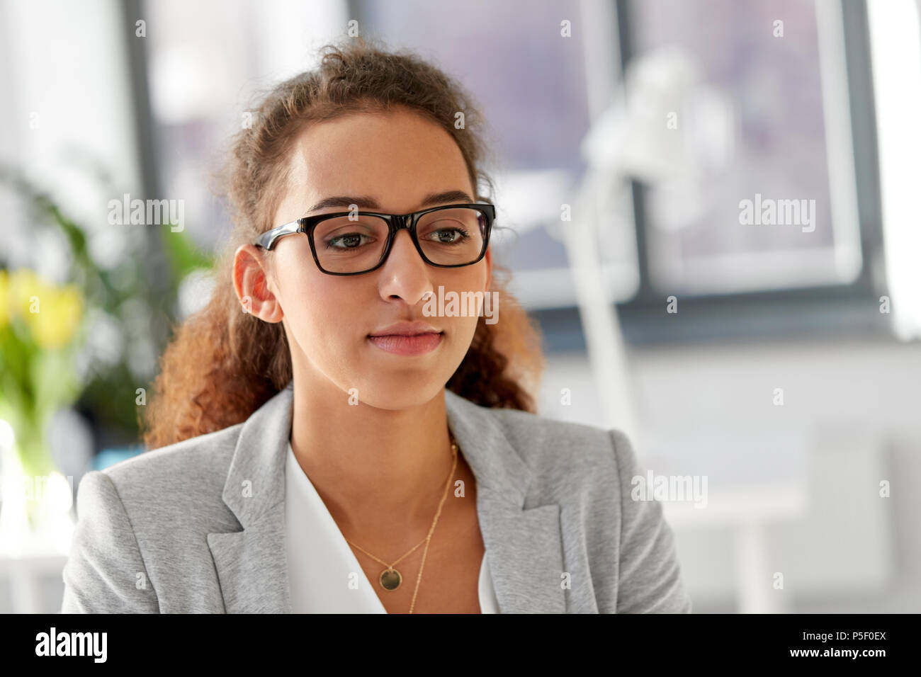portrait of african american woman in glasses Stock Photo - Alamy