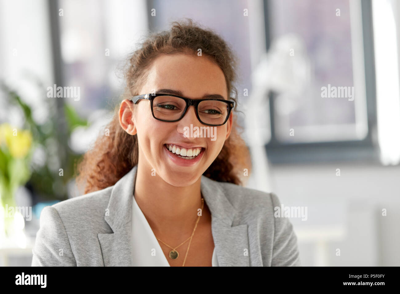 portrait of african american woman in glasses Stock Photo - Alamy