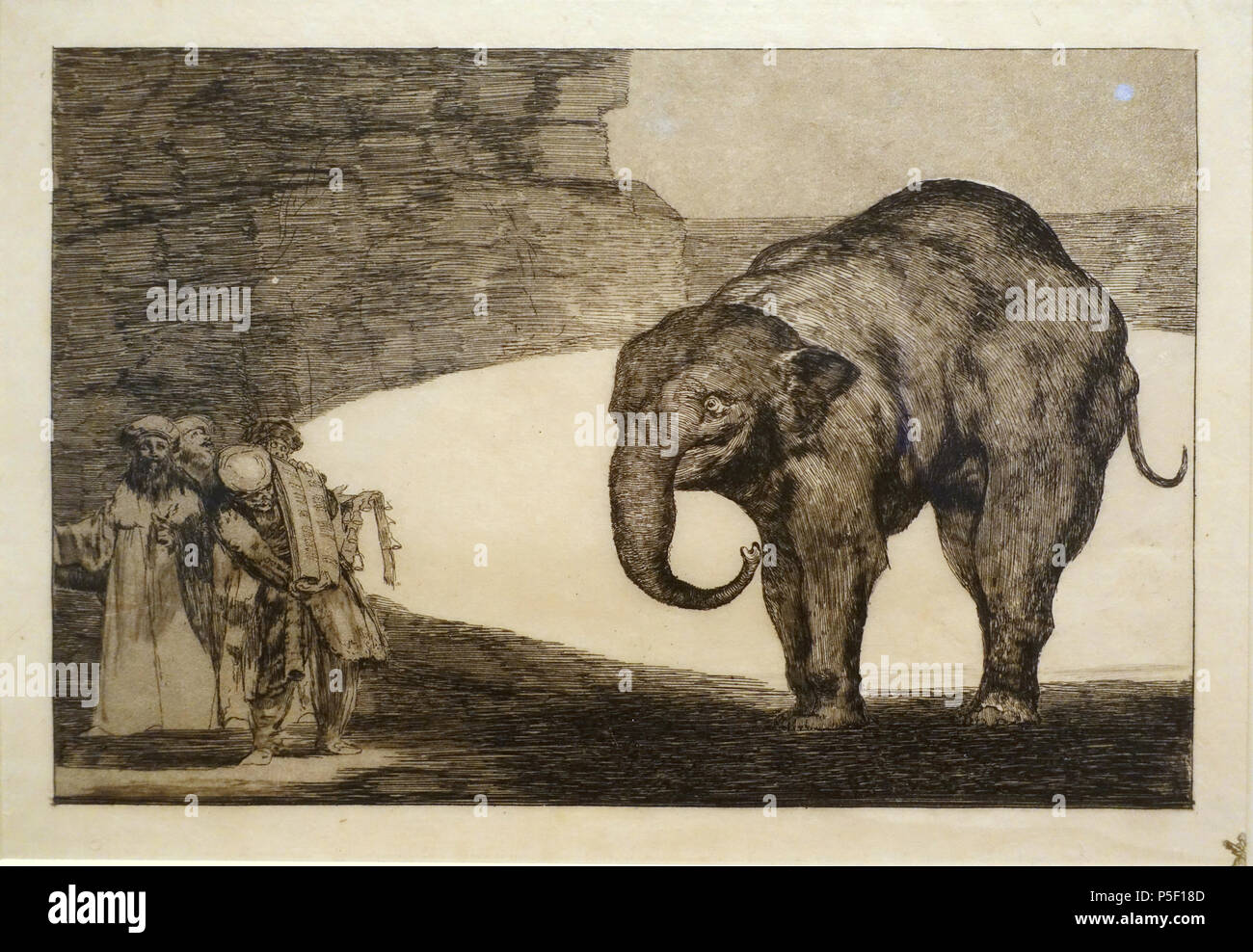 N/A. English: Print by by Francisco de Goya y Lucientes in the Museum Berggruen, Schloßstraße 1, 14059 Berlin, Germany. This artwork is in the  because its creator died more than 100 years ago. 15 November 2014, 08:09:34. Daderot 102 Animal foolishness (Other laws for the people), by Francisco de Goya y Lucientes, 1815-1824, etching and aquatint on Japanese paper - Museum Berggruen - DSC03785 Stock Photo