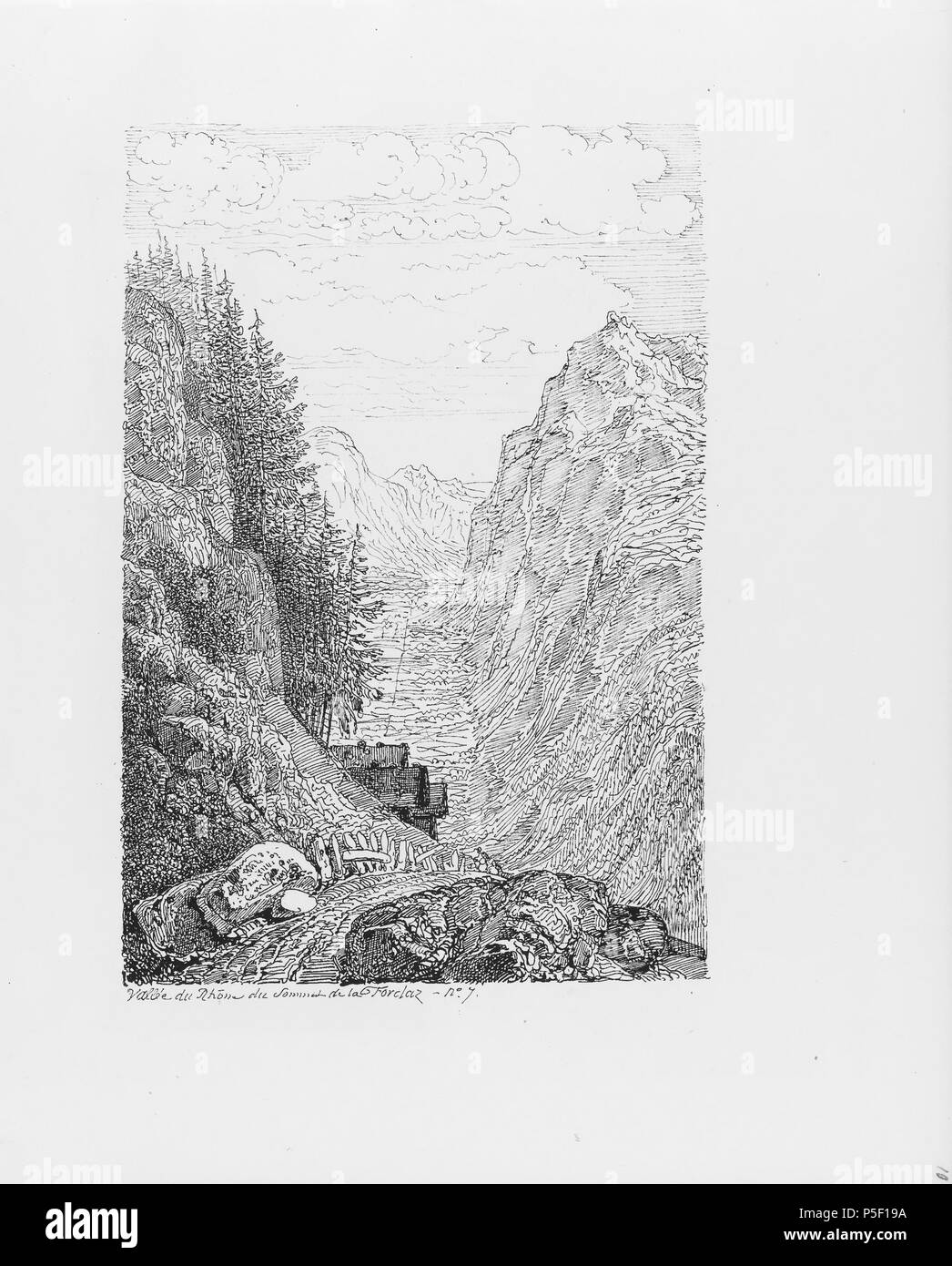 322 CH-NB-Voyage autour du Mont-Blanc dans les vallées d'Hérens de Zermatt et au Grimsel 1843-nbdig-19161-009 Stock Photo