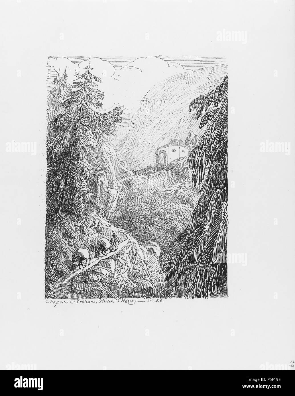 322 CH-NB-Voyage autour du Mont-Blanc dans les vallées d'Hérens de Zermatt et au Grimsel 1843-nbdig-19161-028 Stock Photo