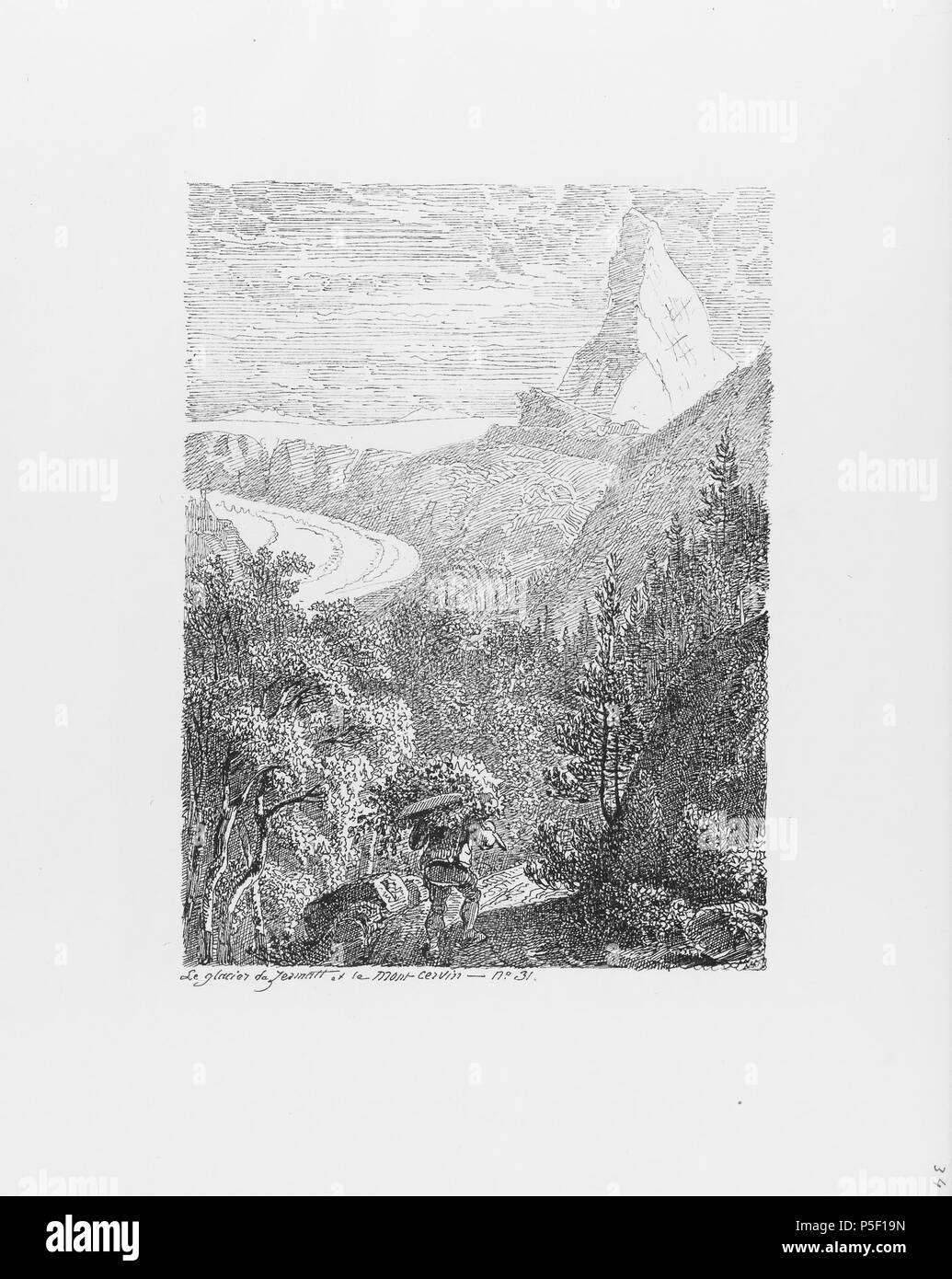 322 CH-NB-Voyage autour du Mont-Blanc dans les vallées d'Hérens de Zermatt et au Grimsel 1843-nbdig-19161-033 Stock Photo