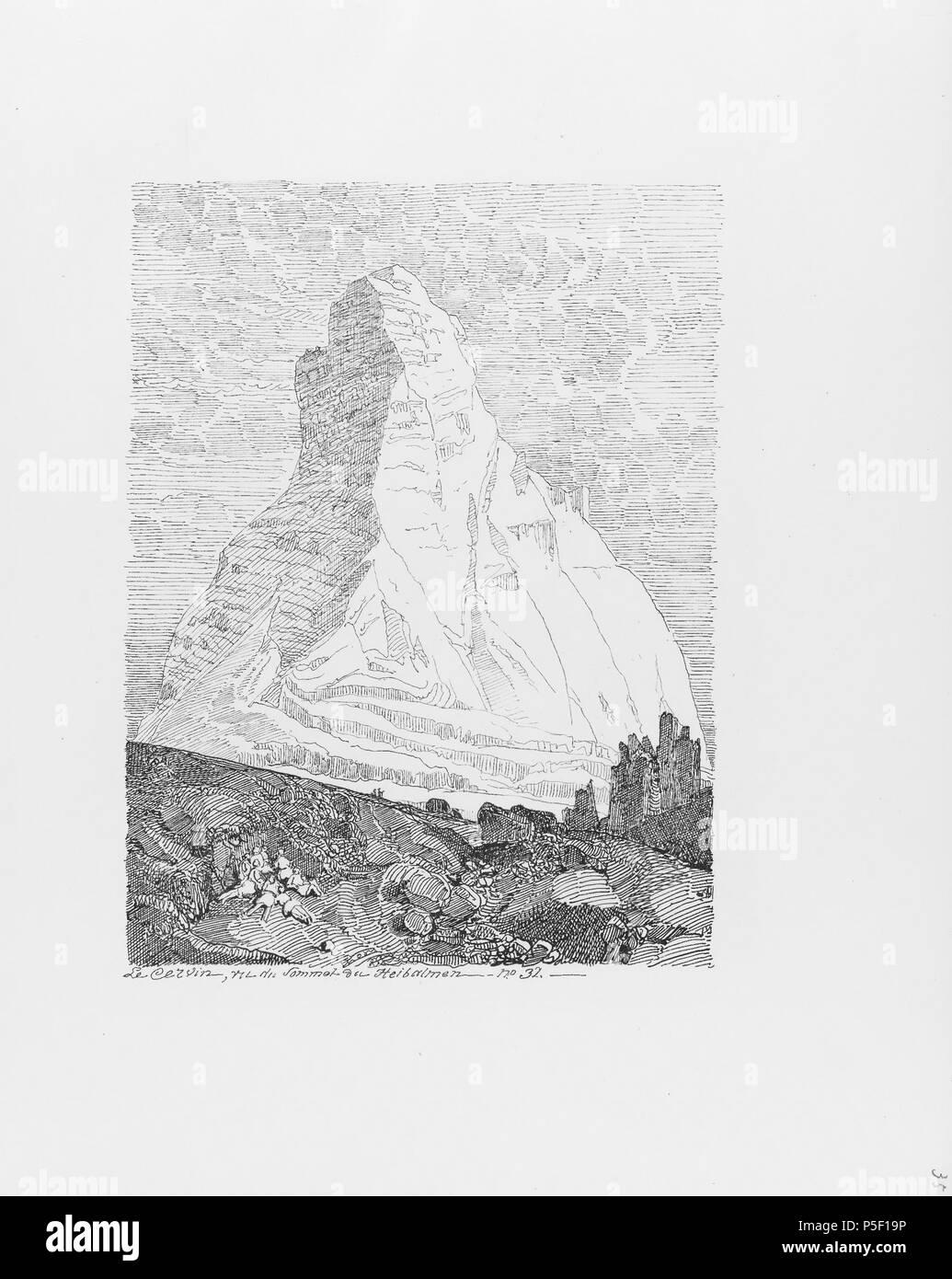322 CH-NB-Voyage autour du Mont-Blanc dans les vallées d'Hérens de Zermatt et au Grimsel 1843-nbdig-19161-034 Stock Photo