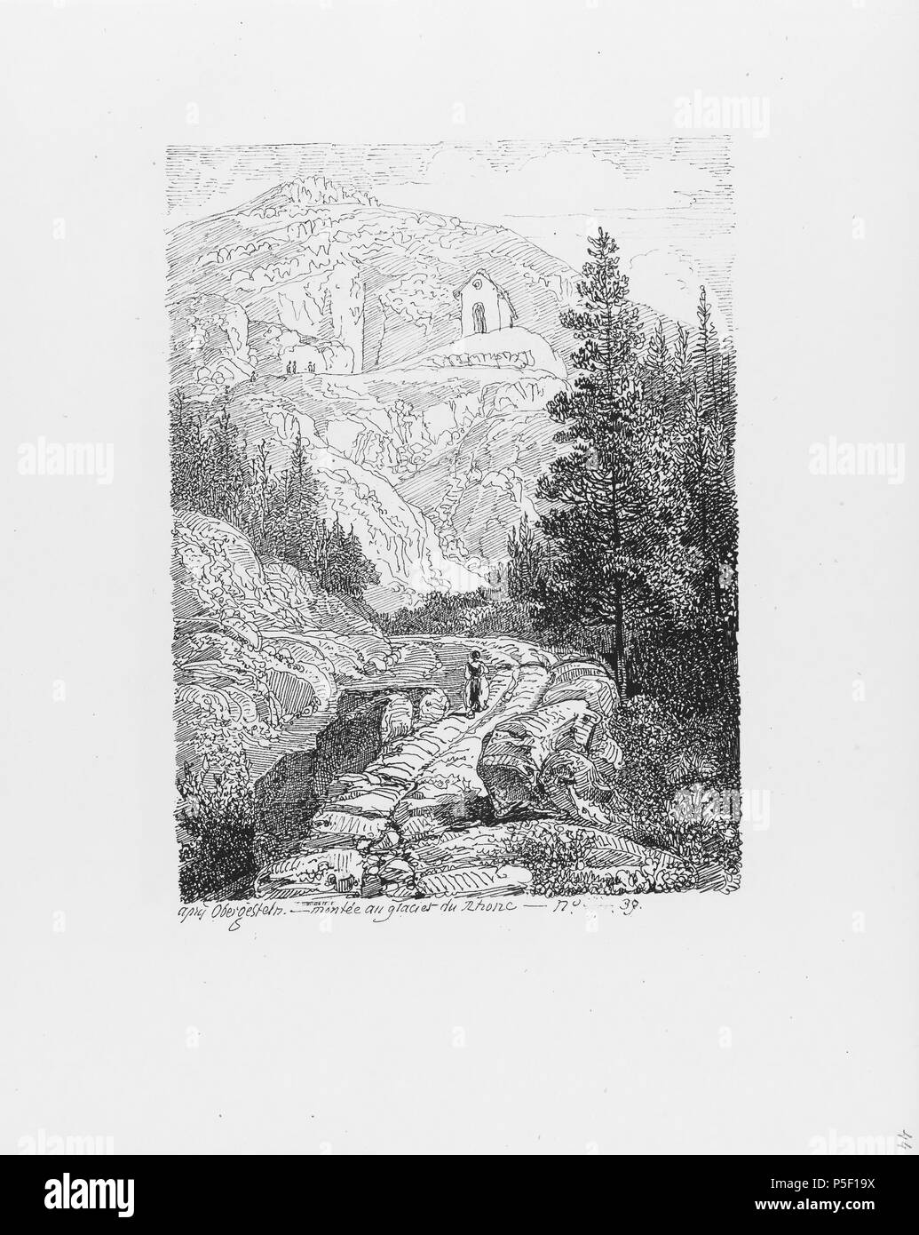 322 CH-NB-Voyage autour du Mont-Blanc dans les vallées d'Hérens de Zermatt et au Grimsel 1843-nbdig-19161-045 Stock Photo
