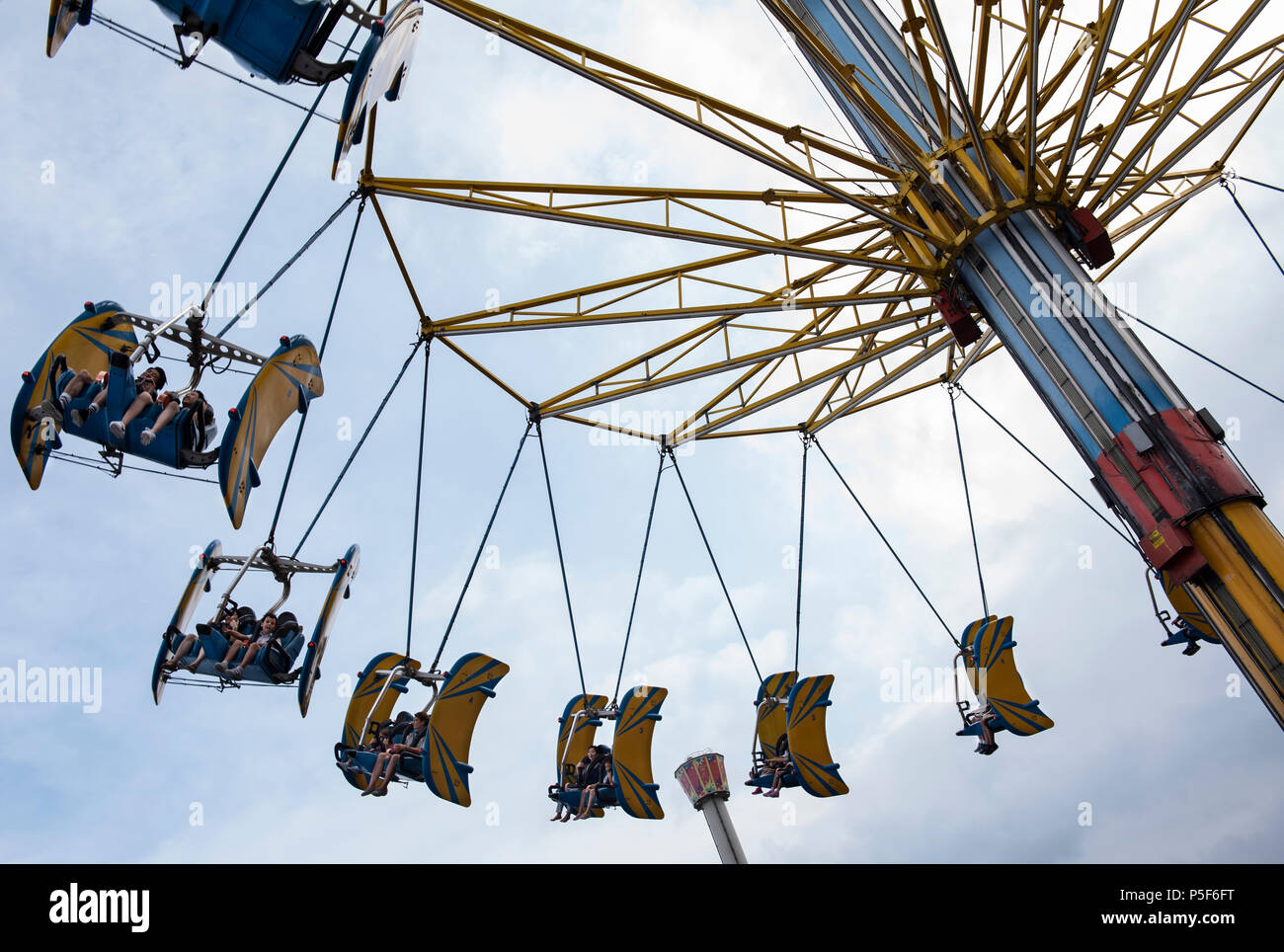 Whirly Bird ride at the amusement and animal theme Ocean Park in Hong