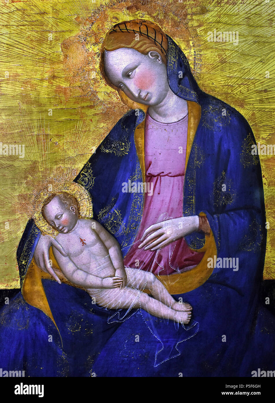 Madonna and child  Portable Altar VENETIAN SCHOOL 14th - 15th  CENTURY , Italy, Italian, Stock Photo