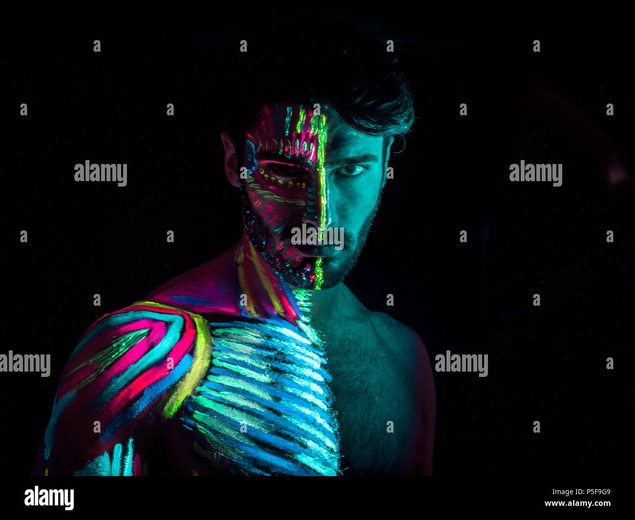 68,000+ Neon Body Paint Pictures