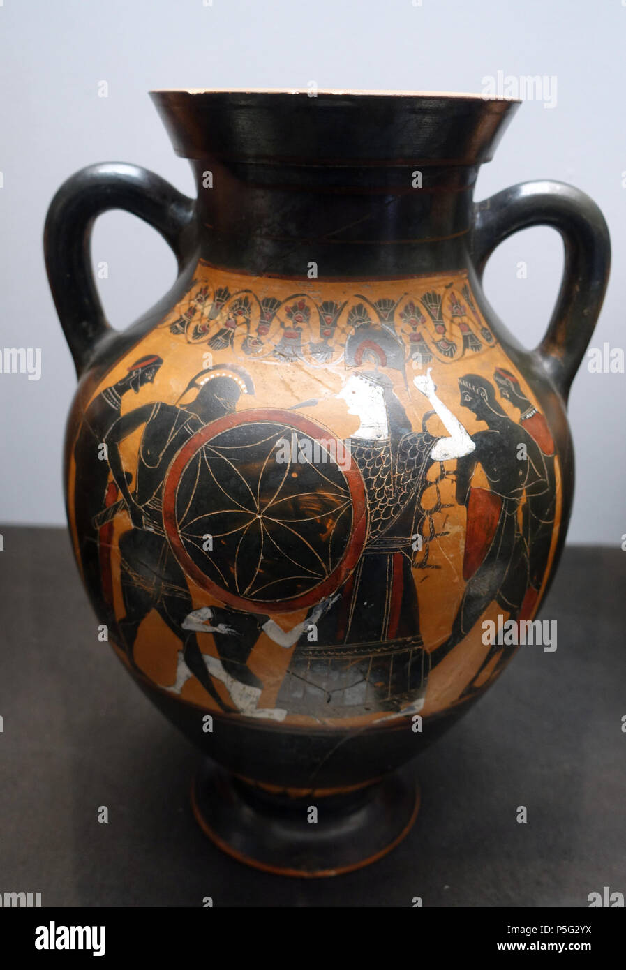 185 Belly amphora with the sacrilege of Ajax, Attic, c. 540 BC, L 249 - Martin von Wagner Museum - Würzburg, Germany - DSC05551 Stock Photo