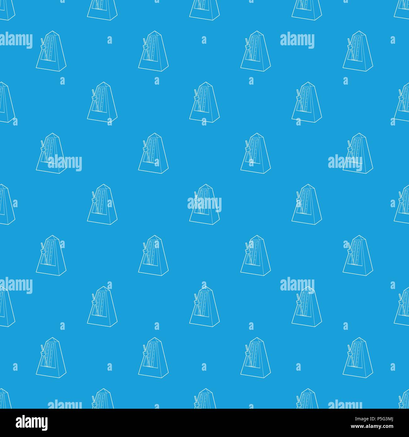 Metronome pattern vector seamless blue Stock Vector