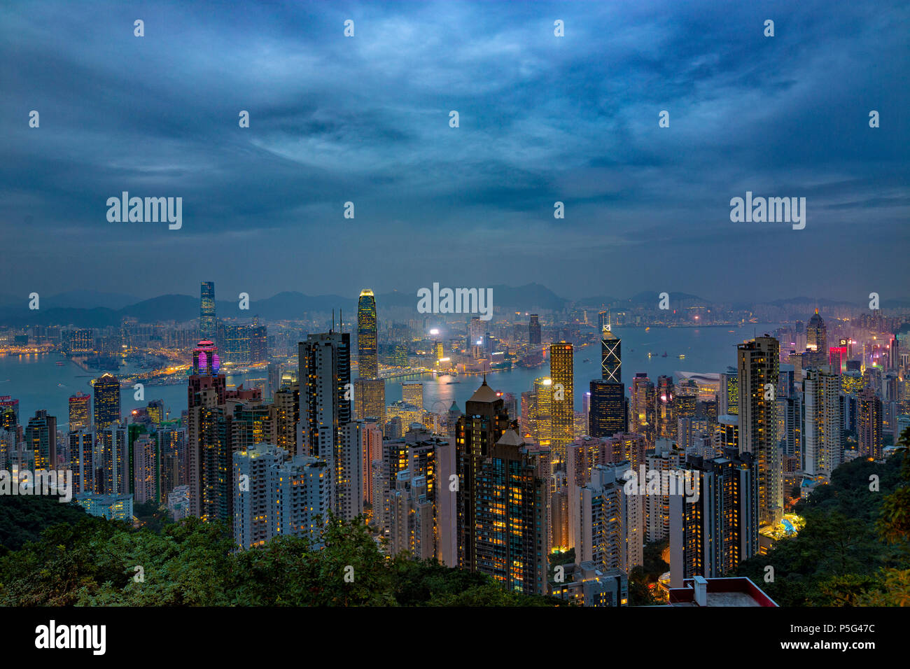 HONG KONG NOV 6 Neon lights of Hong Kong on November, 6, 2017