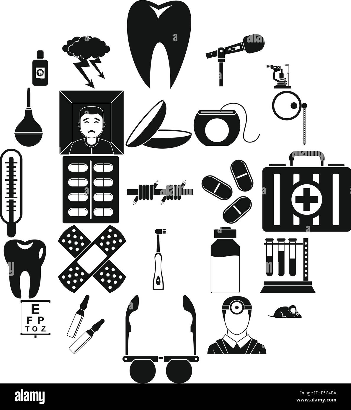 Medico icons set, simple style Stock Vector Image & Art - Alamy