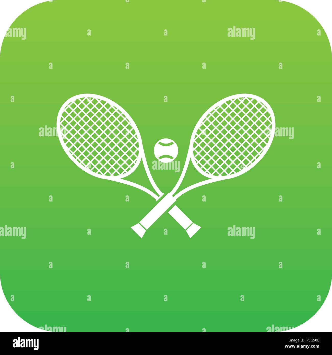 Crossed tennis rackets and ball icon digital green Stock Vector Image ...