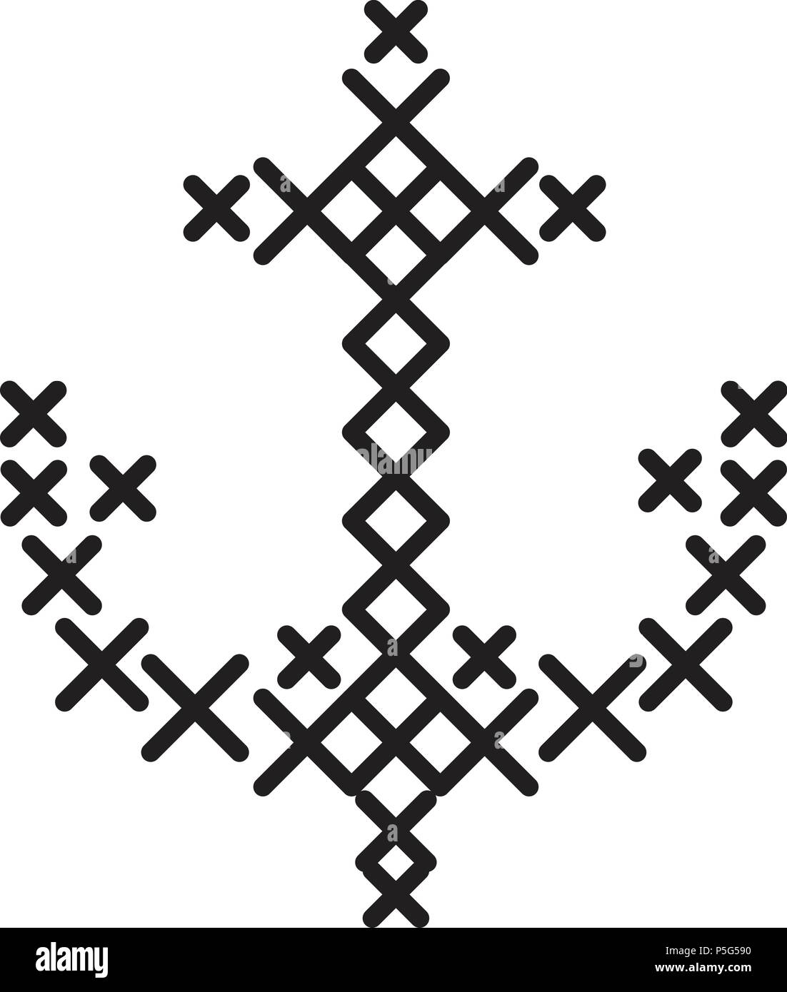 Crossed anchor icon, simple style Stock Vector