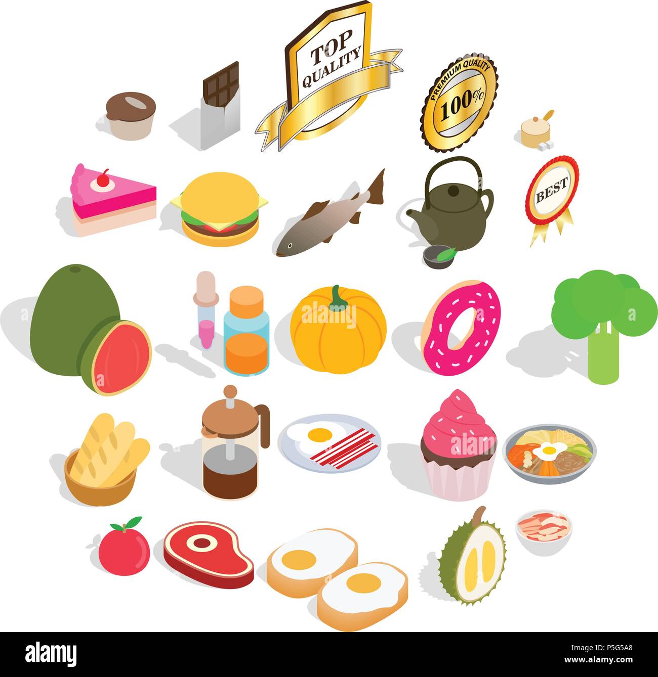 Sip icons set, isometric style Stock Vector