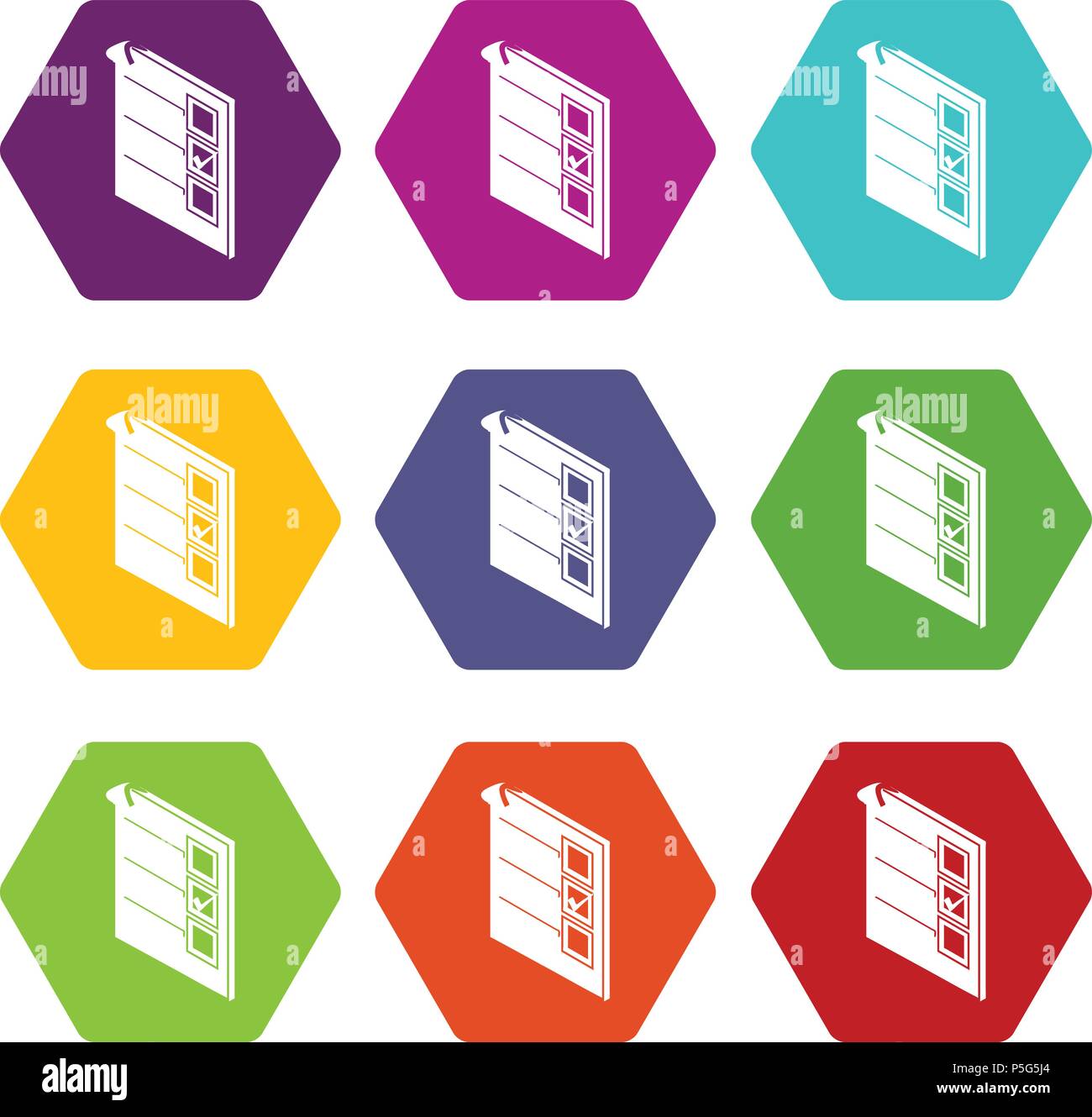 Voted paper icons set 9 vector Stock Vector