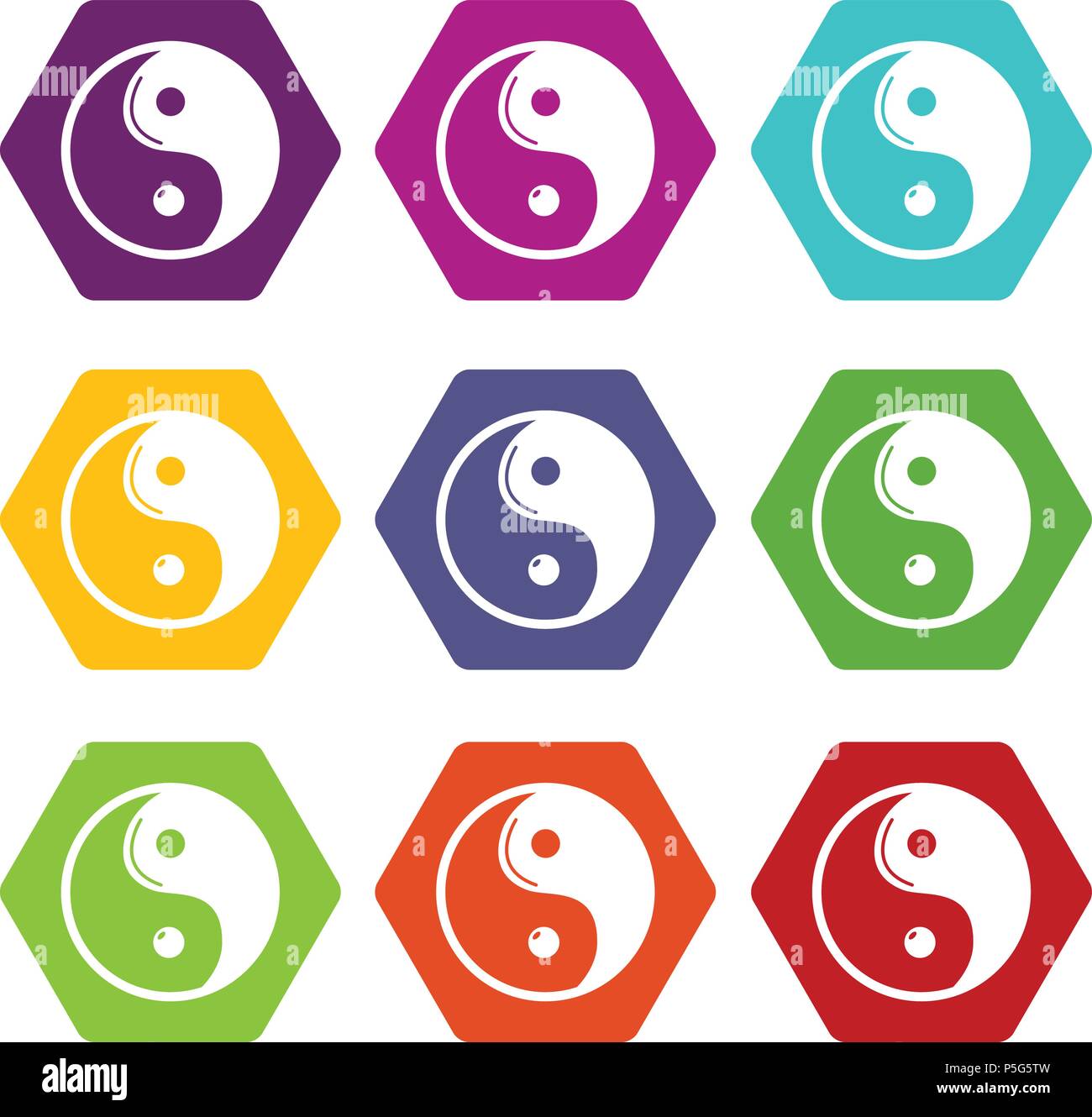 Yin yang symbol taoism icons set 9 vector Stock Vector Image & Art - Alamy