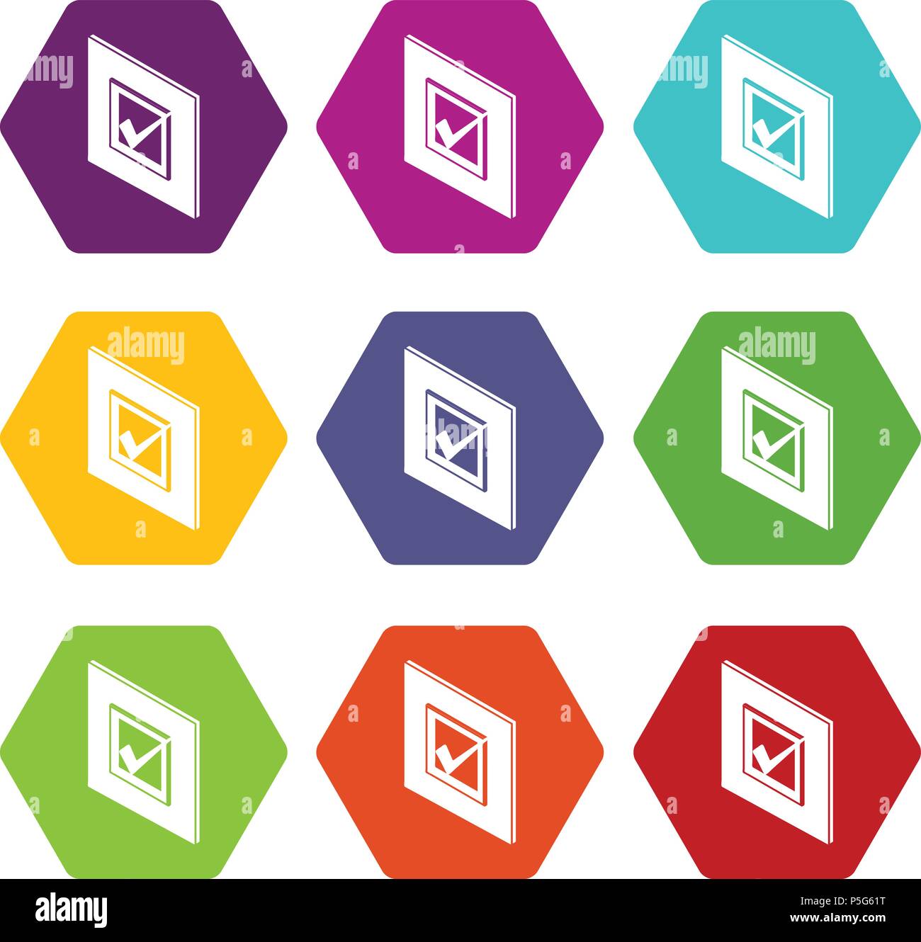 Voted sign icons set 9 vector Stock Vector