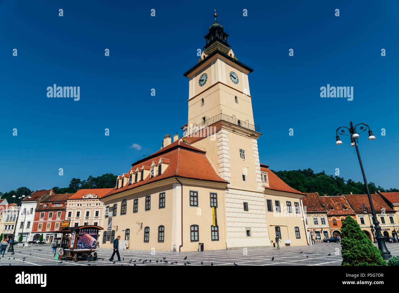 BRASOV, ROMANIA JULY 05, 2017 In Brasov Council Square (Piata