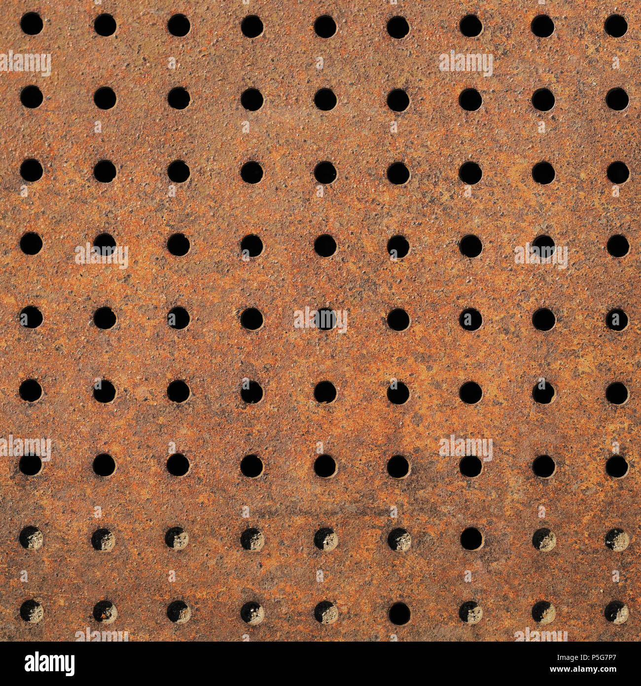 Rusty Texture Of Perforated Metal With Regular Pattern Of Holes Stock Photo Alamy