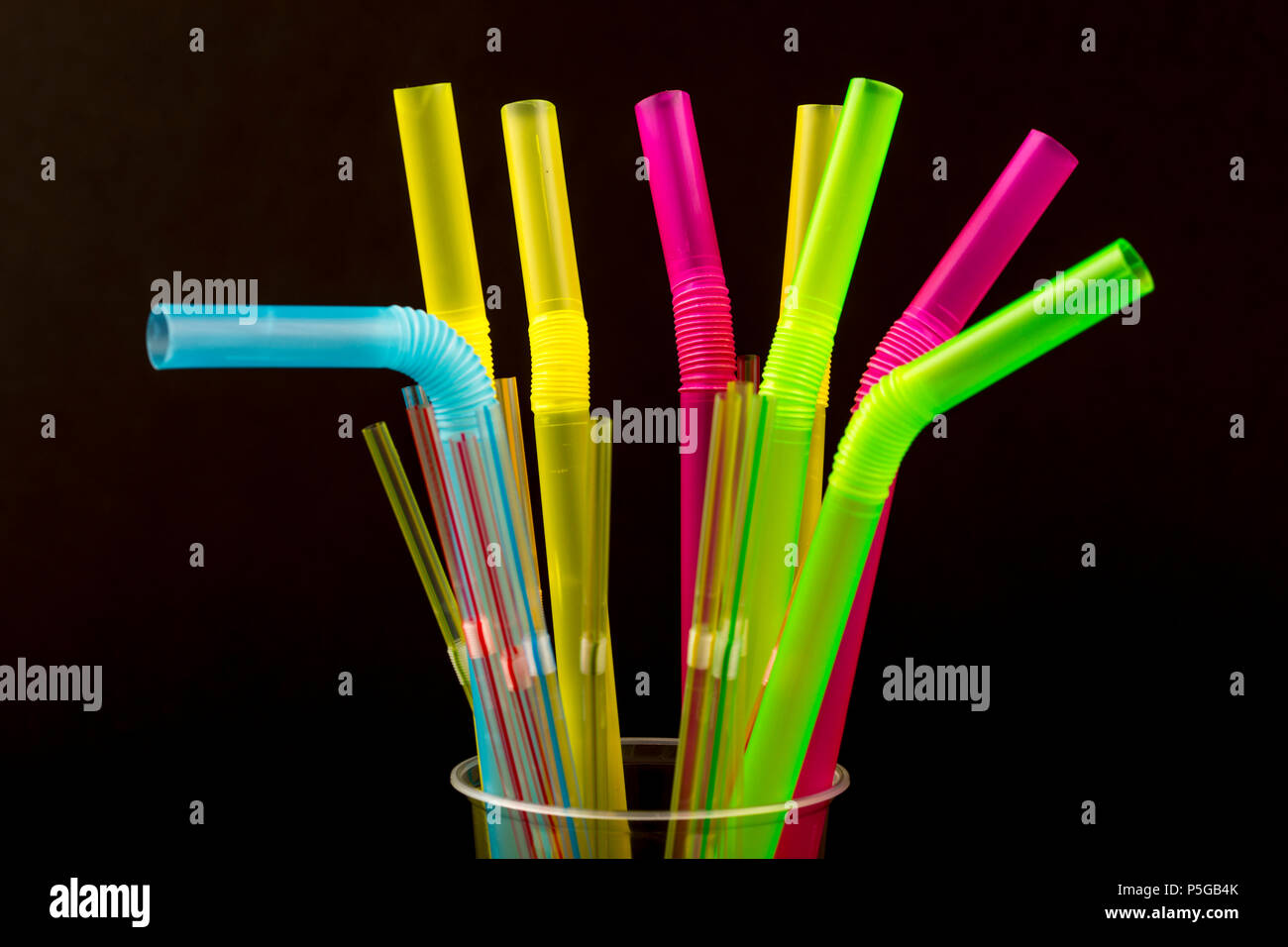 Plastic drinking straws, plastic waste, various colors and sizes Stock Photo Alamy