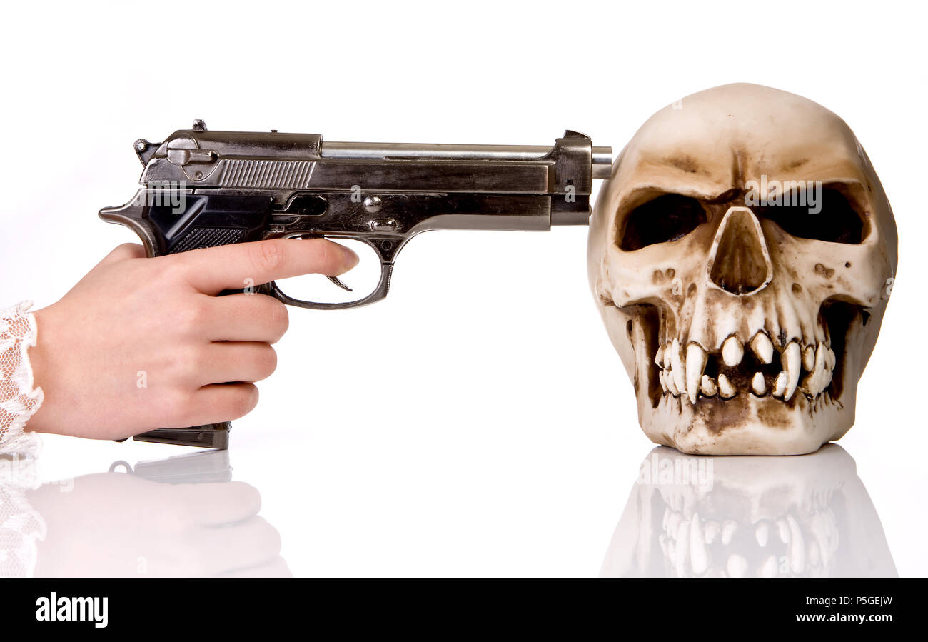 cool pictures of skulls with guns