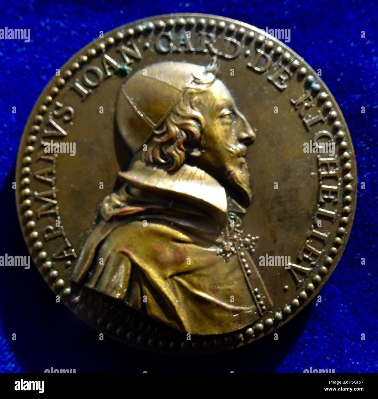 N/A. English: Medallion d. = 54 mm. Later strike. Armand Jean du Plessis,  Cardinal-Duke of Richelieu and of Fronsac, 1585 Paris – 1642 Paris.  Portrait r., curved above: '· ARMANVS IOAN ·