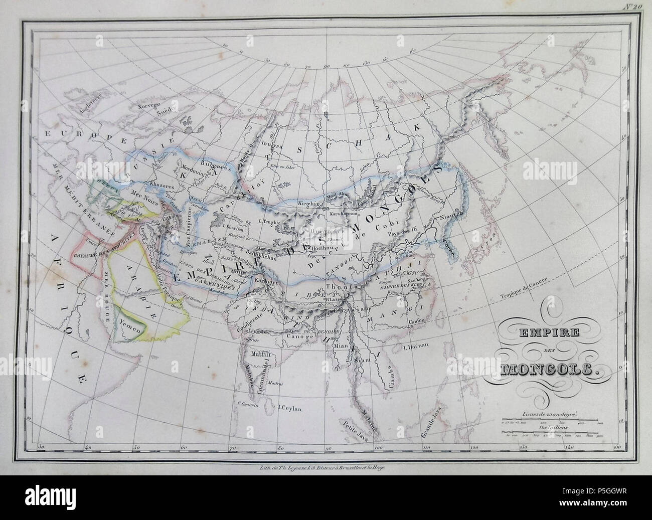 Kublai Khan Map 1837 Malte Brun Map Of The Mongol Empire In Asia And Europe Geographicus Asiamongol Mb 1837 P5GGWR